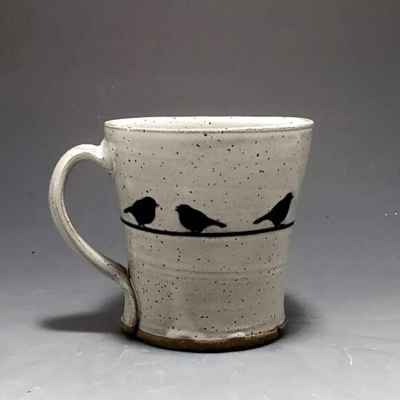 Red Bison Studio Pottery Mug THREE LITTLE BIRDS Wyoming Stoneware - Picture 2 of 6